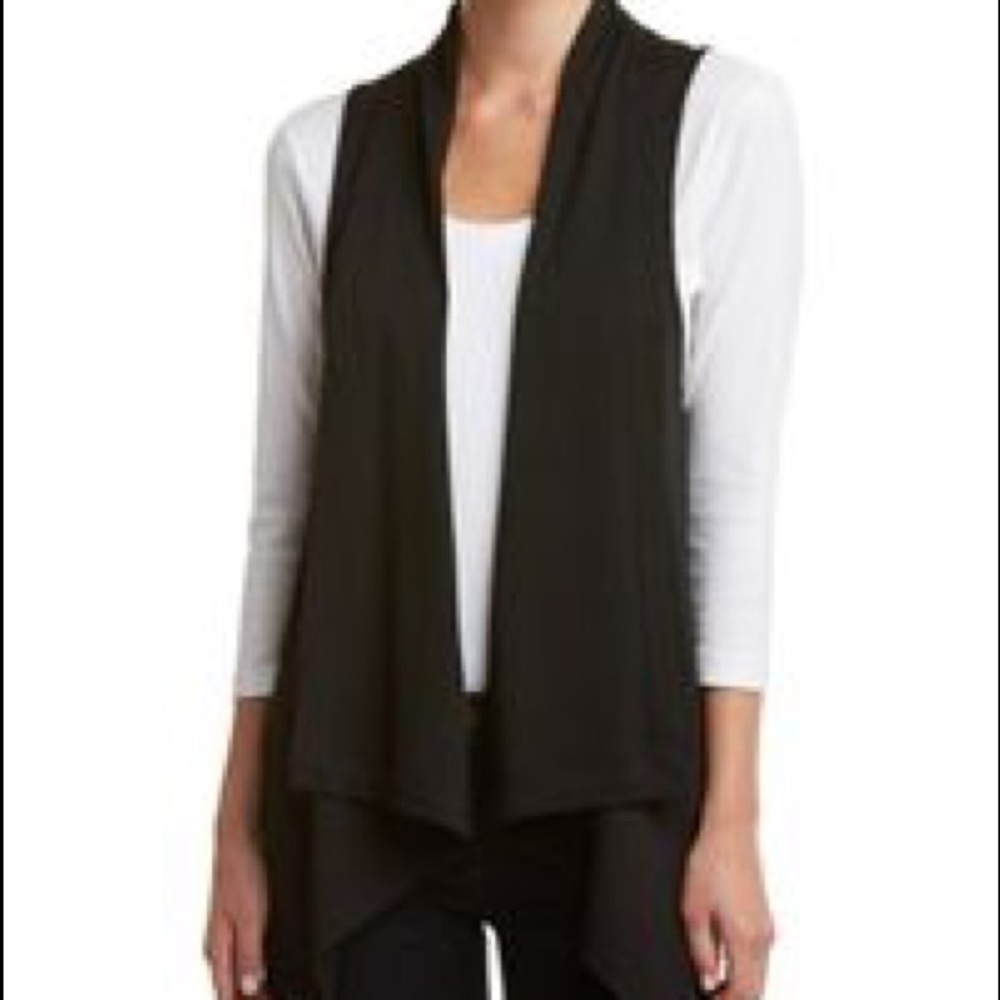 NWT Joan Vass drapey suede tie-waist vest